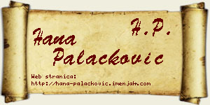 Hana Palačković vizit kartica